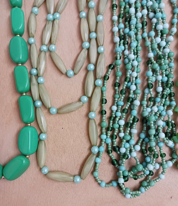 Destash Green Beaded Necklace Lot - image 4