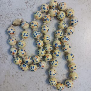Rare Yellow Chinese Porcelain Beaded Necklace *Read Description* imagen 4