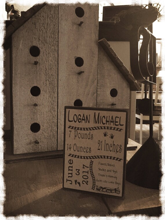 Baby Boy Birth Announcement Sign Etsy