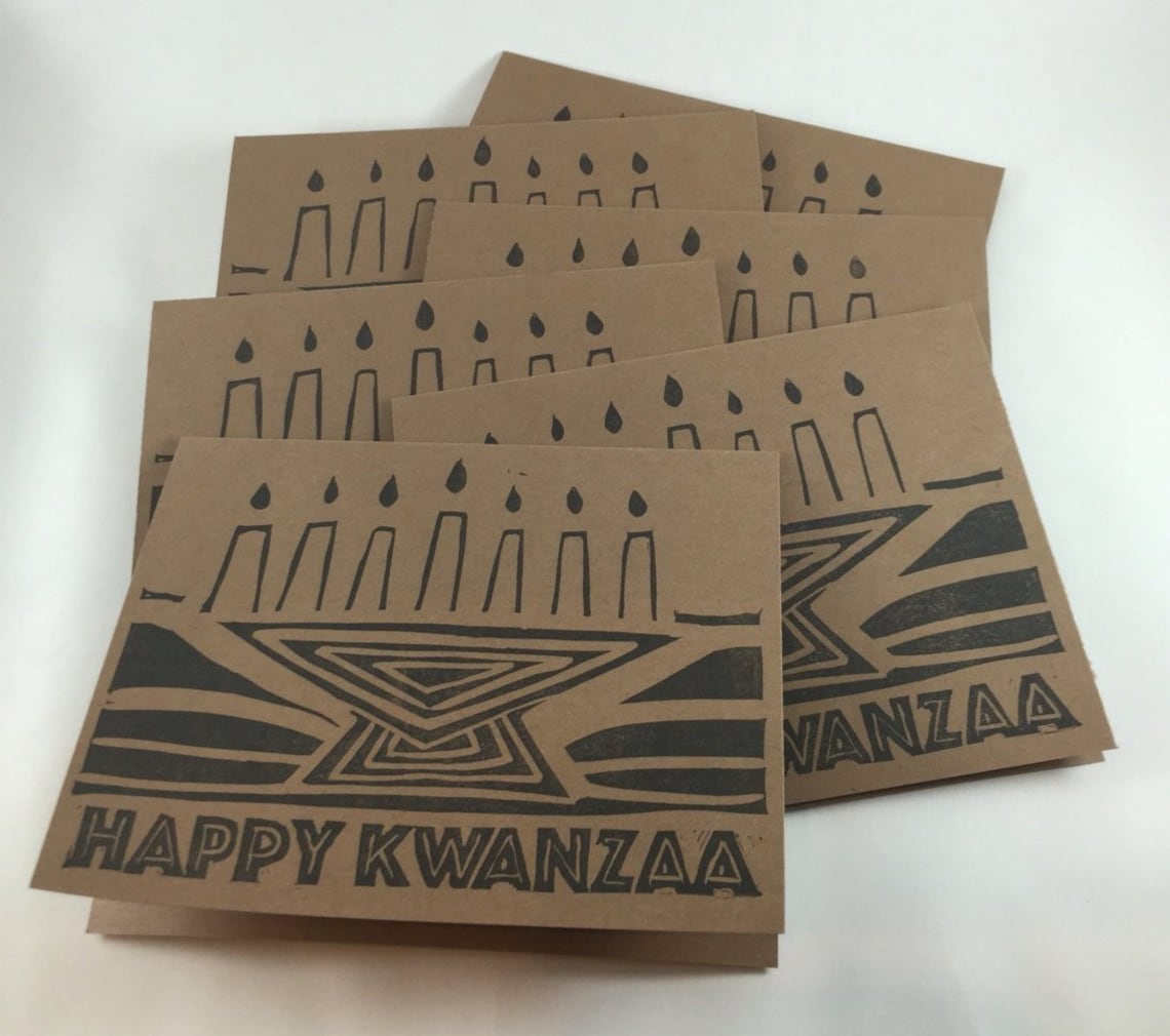 Printable Kwanzaa Cards Linocut Kwanzaa Cards Digital | Etsy