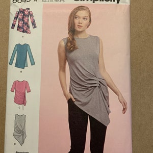 2013 Sewing Pattern Full Short Sleeved Shirt Pattern Simplicity 1615 Sewing Pattern Misses' Top Pattern Pullover Top Bust 36 to 44