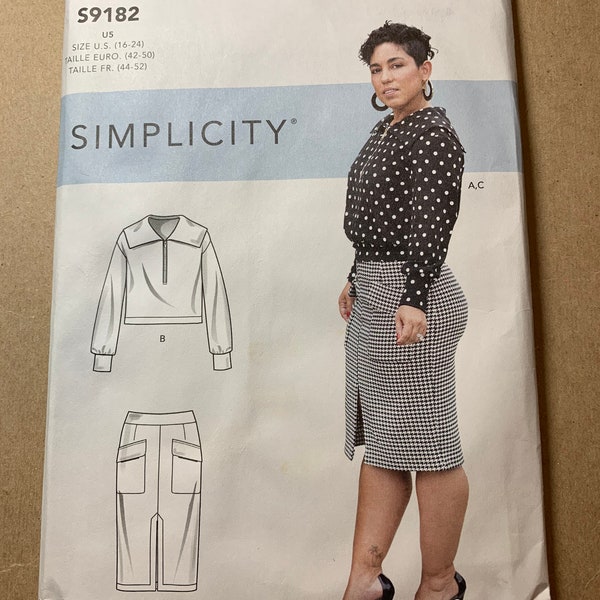 Simplicity 9182.  S9182. Simplicity Sewing Pattern. Separates Sewing Pattern. Misses Sewing Pattern. Mimi G Style Pattern. Mimi G Simplicity