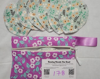 Set/13 Reusable Interlabial Pads (Petals) with wetbag {178}.