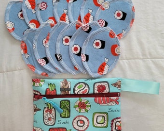 Set/13 Flannel Reusable Interlabial Pads (Petals). >Sushi<