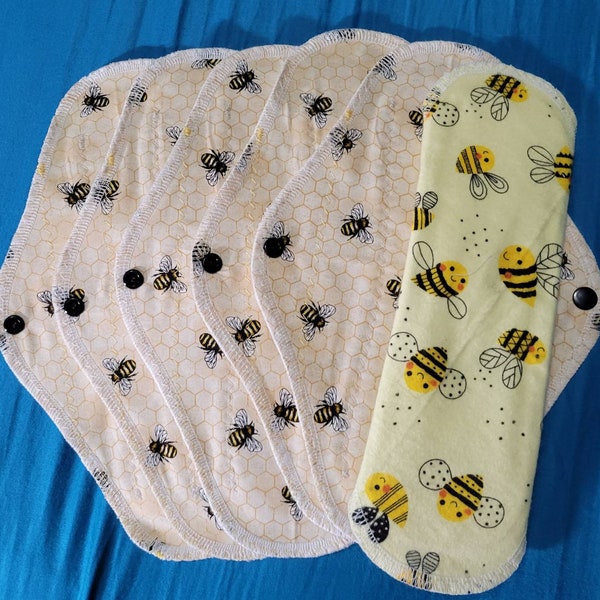 Set/6 Reusable Menstrual Pads (To Bee or Not To Bee)