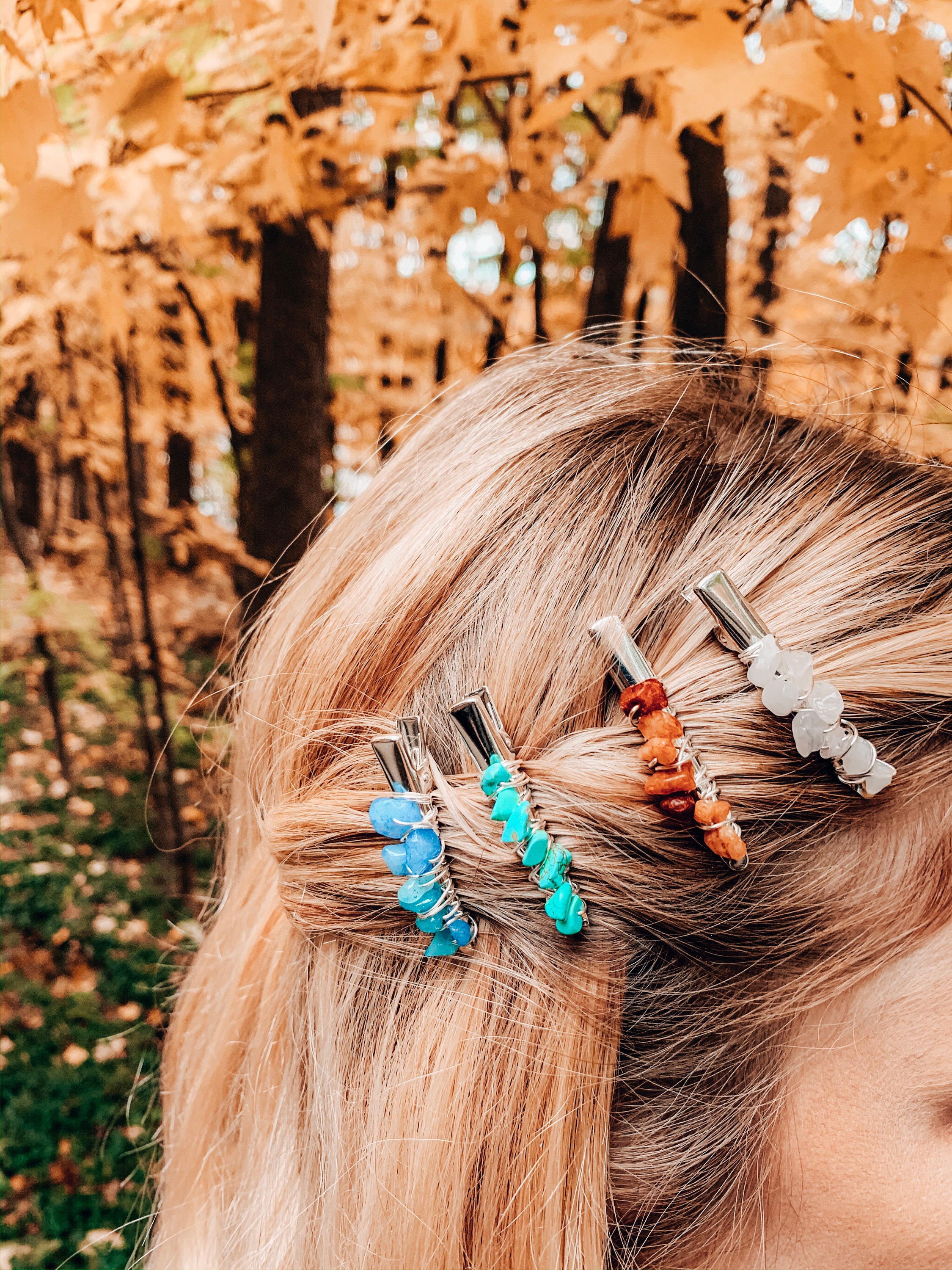 Gemstone Hair Clips - Etsy Gemstone Hair Clips - Etsy