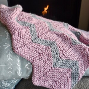 Mavericks Blanket Pattern, PDF Pattern, knitting pattern, hand knit shawl, Gifts for Knitters, chevron blanket, pattern only, blanket, knit image 4