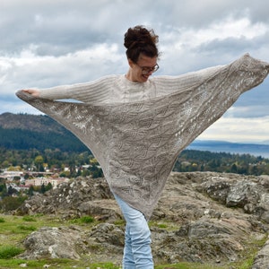 This Too Shawl Pass Kit, PDF Pattern, Brown Mashup & bfl Yarn, Pattern, DIY, Hand Dyed, Shawl Kit, Gift Idea for Knitters, knitting pattern image 7