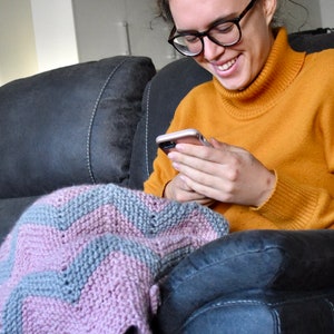 Mavericks Blanket Pattern, PDF Pattern, knitting pattern, hand knit shawl, Gifts for Knitters, chevron blanket, pattern only, blanket, knit image 7