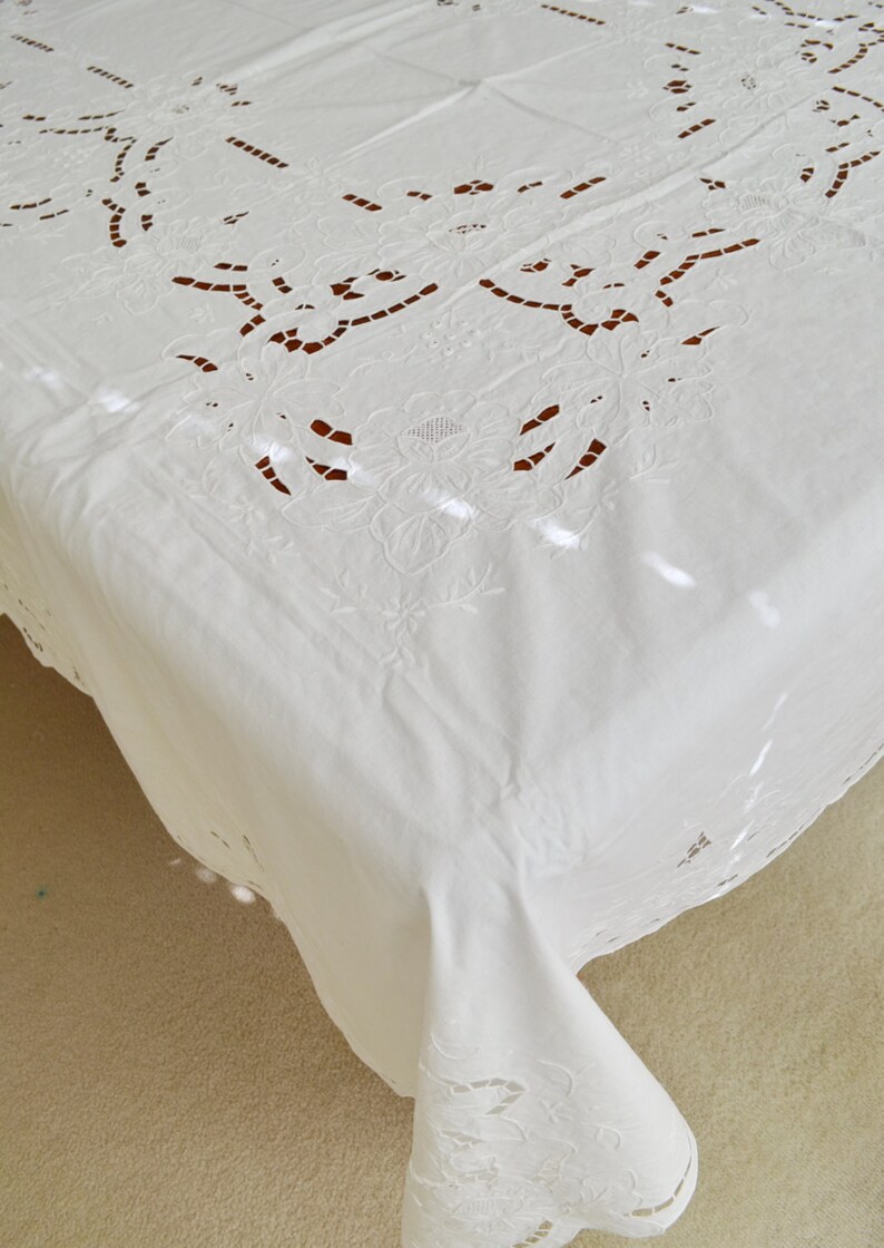 Extra Large Oblong Linen Tablecloth Shabby Chic Decor Linen Etsy