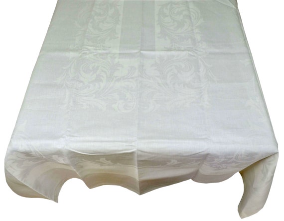 Vintage Large Irish Damask Linen Banquet Tablecloth 64 X - Etsy