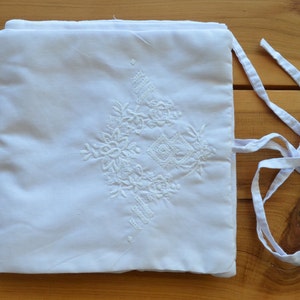 Sac à main cosmétiques faits à la main, sac de voyage, tri sac blanc Coupon carte organisateur main broderie mère de jour le cadeau idée