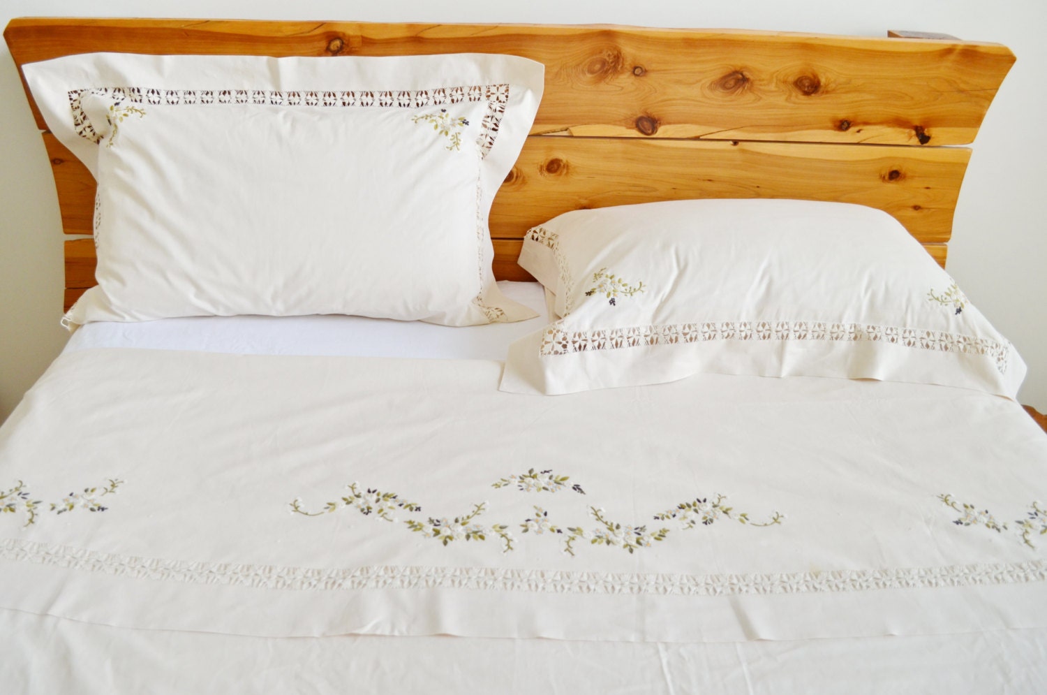 Special Offer French Vintage Bed Sheet Set 3 Pieces 1 Flat Etsy