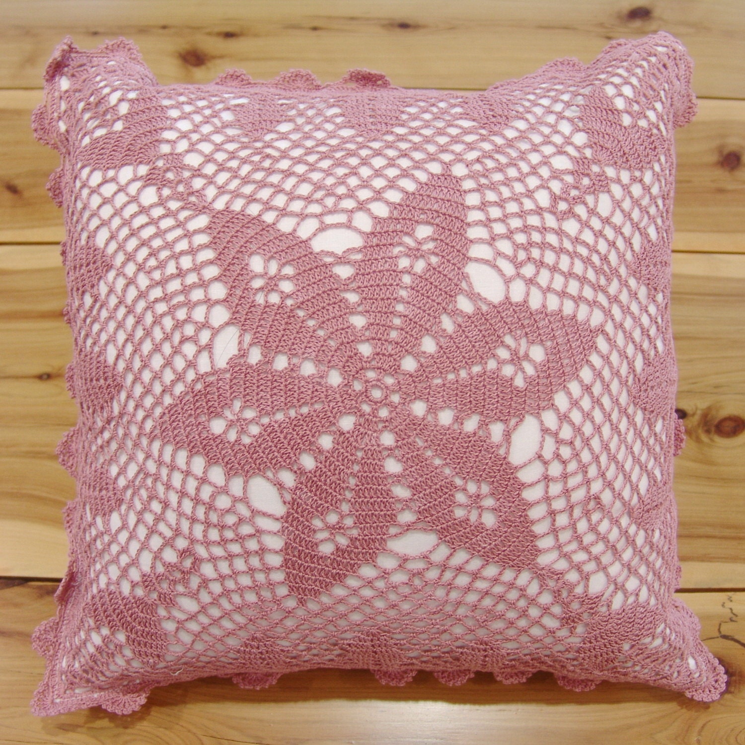 Hand Crochet Lace Cushion Cover Throw Pillow Cover Hand Made Pure