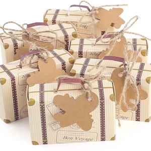 Vintage Suitcase Favor Boxes, Destination Wedding Favor Boxes, Time Files Birthday Favor Boxes, Graduation Favor Adventure Awaits, World Map