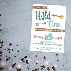 Wild One birthday, wild one invitation, wild one first birthday, tribal invitation, 1st birthday wild one party, tribal birthday invite