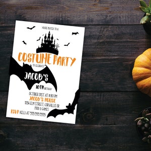 Costume party invitation, halloween party invitation, halloween invitation, costume party invite, costume invitation, kids costume party