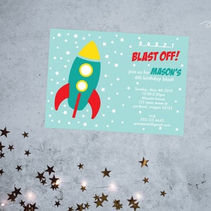Space birthday party invitation, rocket invitation, outer space invite, outer space, astronaut invitation, outer space party invitation