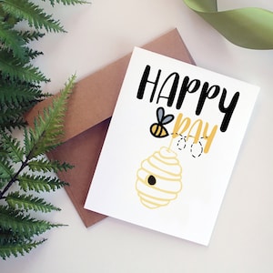 Happy Bee day birthday card, cute birthday card, birthday card, happy birthday card for friend, cute birthday cards, kids birthday card