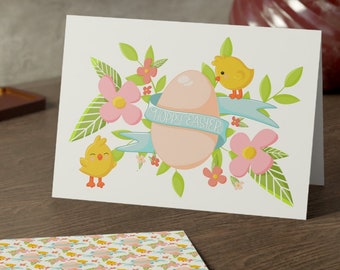 Easter Greeting Card box set, cute easter card, Hoppy Easter blank card box set 1, 8, 16 pcs