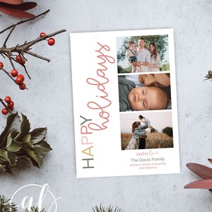 Happy Holidays Kerstfotokaart - Fotokerstkaart - Moderne kerstkaart - kerstfotokaart - vakantiefotokaart - boho