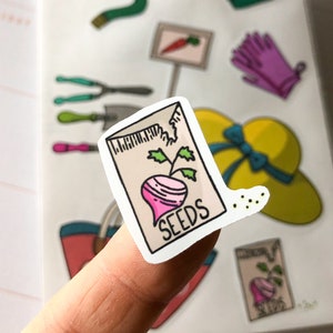 Gardening season Sticker sheet for planners, Garden kid sticker sheets