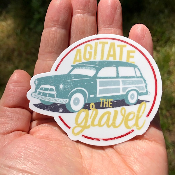 Agitate the gravel vintage car sticker, retro car decal, car stickers, 50's inspired sticker, laptop sticker, rockabilly sticker, decal