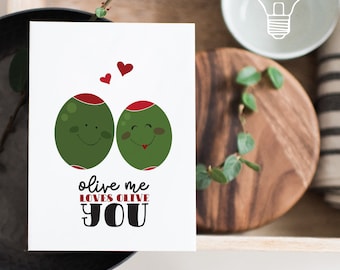 olive me loves olive you fun valentines card, valentine card, anniversary card, valentine cards, love card, valentines day card