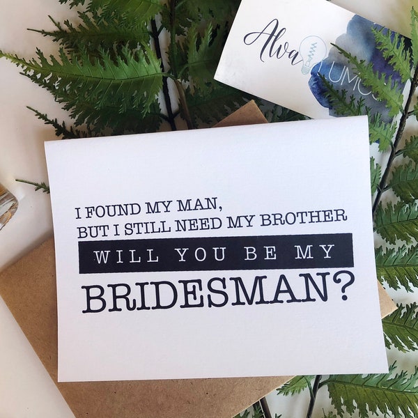 Will you be my bridesman card? Be My bridesman wedding card, Bridesman card, Bridesman proposal card, wedding party card