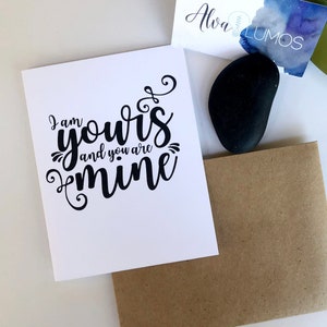 Wedding card I am yours and you are mine card for groom on wedding day card groom wedding card for bride gift to groom gift from bride marry