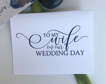 Wedding card to your bride on your wedding day, love note to future wife, wedding card for bride, wedding stationery, mr and mrs