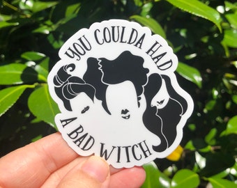 the queens of halloween have arrived, halloween stickers, witches stickers, you coulda had a bad witch sticker, halloween laptop sticker