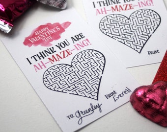 I think you are Ah-Maze-ing - valentine card - kids valentines - digital valentine - valentines for kids - school valentine - classroom