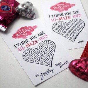 I think you are Ah-Maze-ing - valentine card - kids valentines - digital valentine - valentines for kids - school valentine - classroom