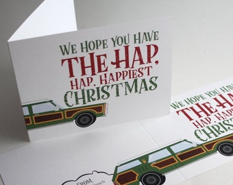 Hap Hap Happiest Christmas Vacation Card, National Lampoons Funny Christmas Card,  Griswolds Christmas, rude christmas card, xmas card