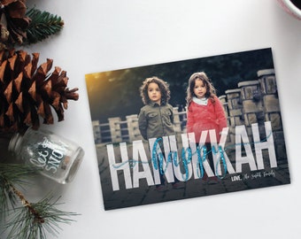 Hanukkah Card - holiday card - Photo holiday card - holiday photo card - happy hanukkah - greeting card - holiday card - menorah - chanukah