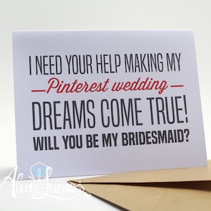 Bridesmaid proposal - funny bridesmaid proposal - will you be my - be my bridesmaid - bridesmaid card - bridal party - ask bridesmaid