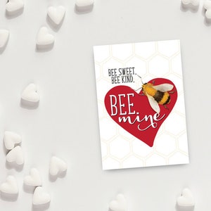 Bee sweet, bee kind, bee mine kids printable valentines, printable bee valentines, instant download valentines cards for kids , school