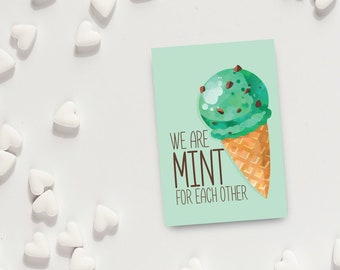 We are mint for each other kids printable valentines, printable ice cream valentines, instant download valentines cards for kids , school