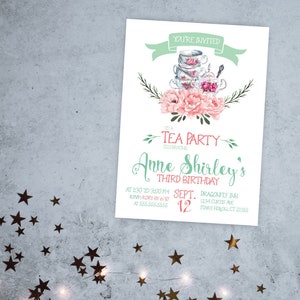 Tea Party Birthday Invitation, Tea Party Birthday, Tea Party Invitation, Tea Party Invite, Birthday Tea Party, Girls Birthday