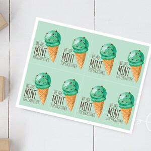 We are mint for each other kids printable valentines, printable ice cream valentines, instant download valentines cards for kids , school image 2