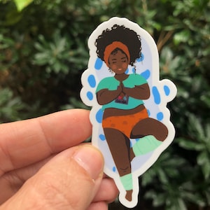 Body positivity yoga fitness vinyl sticker