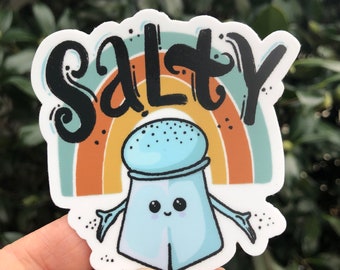 Salty Sticker: Funny Sassy Water Bottle Laptop Decal
