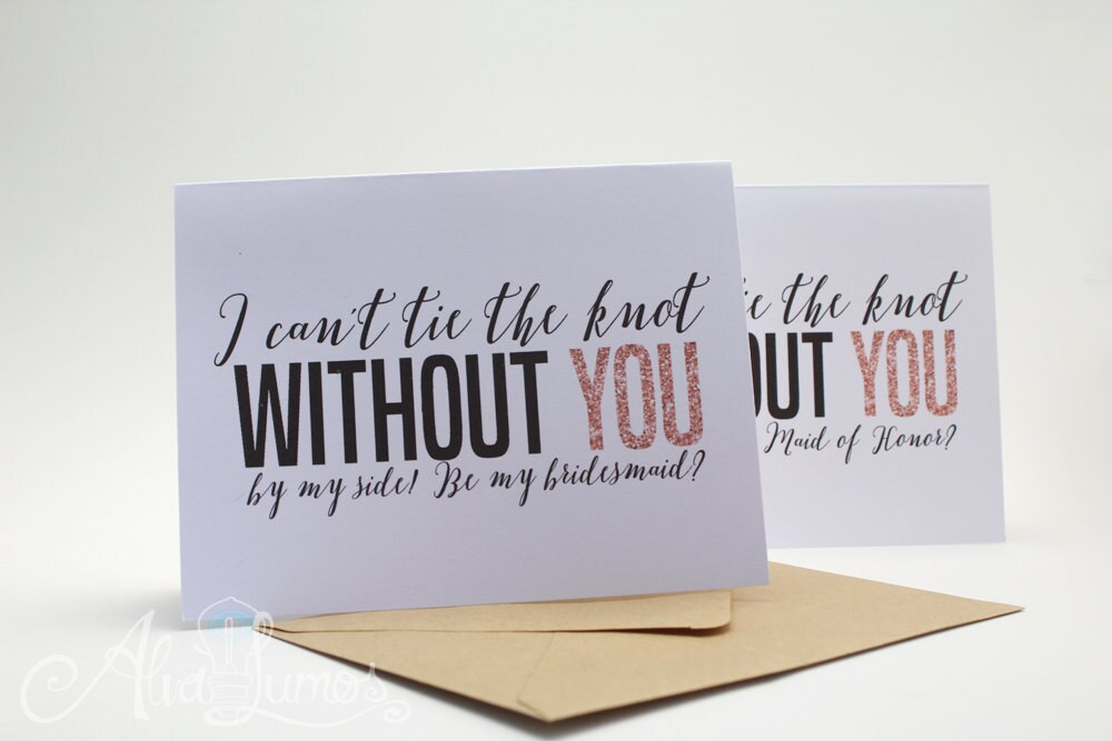 I Can't Tie the Knot Without You Maid of Honor Card Maid | Etsy
