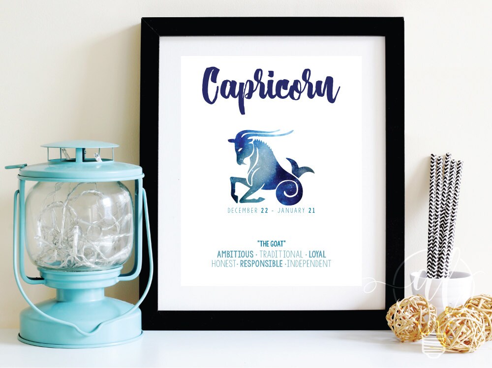 Capricorn Zodiac Wall art Zodiac art Wall art Etsy