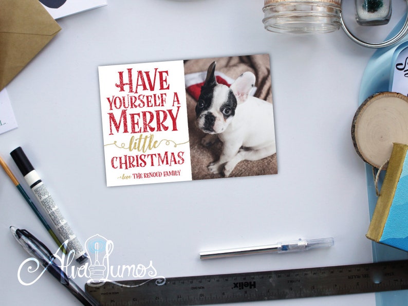 Have yourself a merry little christmas Photo Christmas Card Christmas Card Photo Holiday card photo card christmas photo card image 2