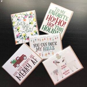 To my favorite ho holiday card, Lets get lit funny christmas card, deck my halls christmas card funny, christmas card pack, rude christmas