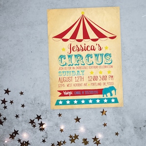 Carnival birthday invitation, circus birthday, carnival party, circus birthday invitation, carnival invite, carnival theme invitation