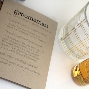 Drôle Groomsmen Proposition Card - Groomsmen dictionnaire carte de définition - Soyez mon groomsman - serez-vous mon groomsman - demandez groomsman