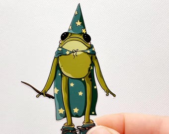 Wizard Frog Sticker: Whimsical Fantasy Decal vinyl sticker